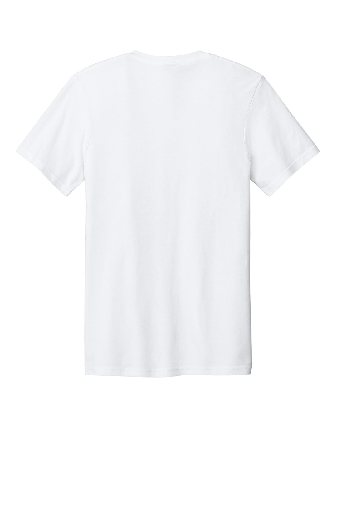 Rear View of White Gildan Softstyle V-Neck T-Shirt. 64V00