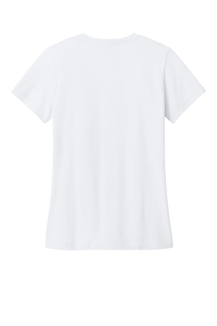 Rear View of White Gildan Softstyle Women's T-Shirt. 64000L