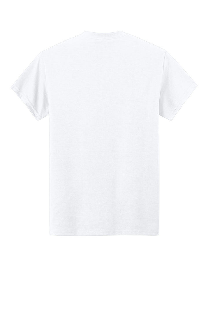 Rear View of White Gildan - Ultra Cotton 100% US Cotton T-Shirt with Pocket. 2300
