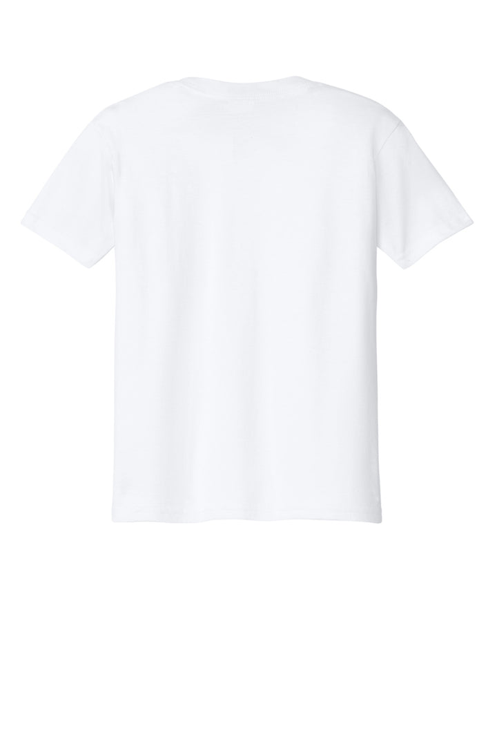 Rear View of White Gildan Youth Softstyle Midweight Tee 65000B