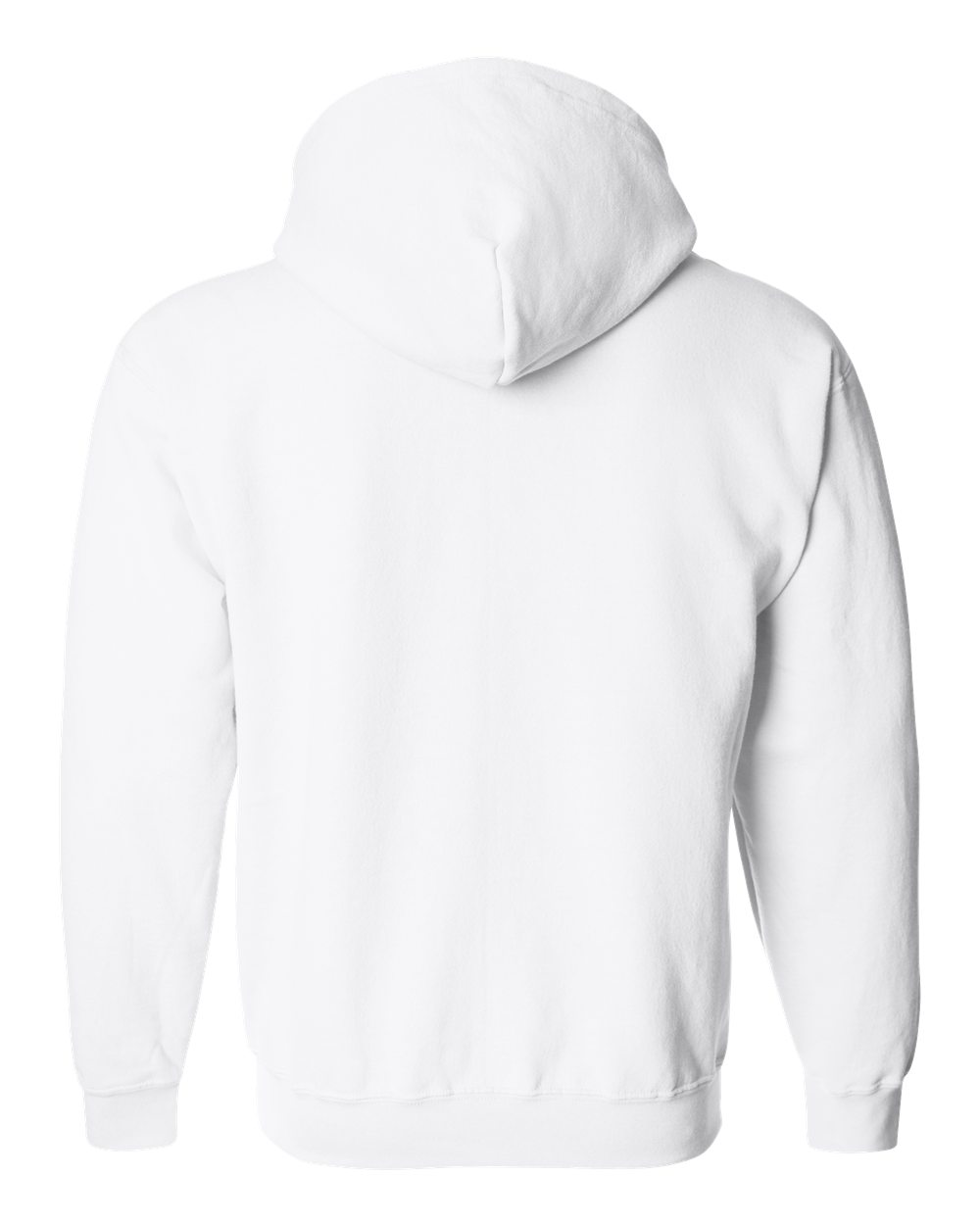 Rear View of White Heavy Blend™ Full-Zip Hooded Sweatshirt - 18600