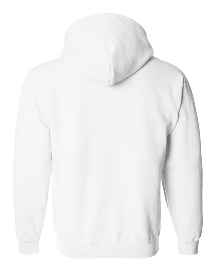 Rear View of White Heavy Blend™ Full-Zip Hooded Sweatshirt - 18600