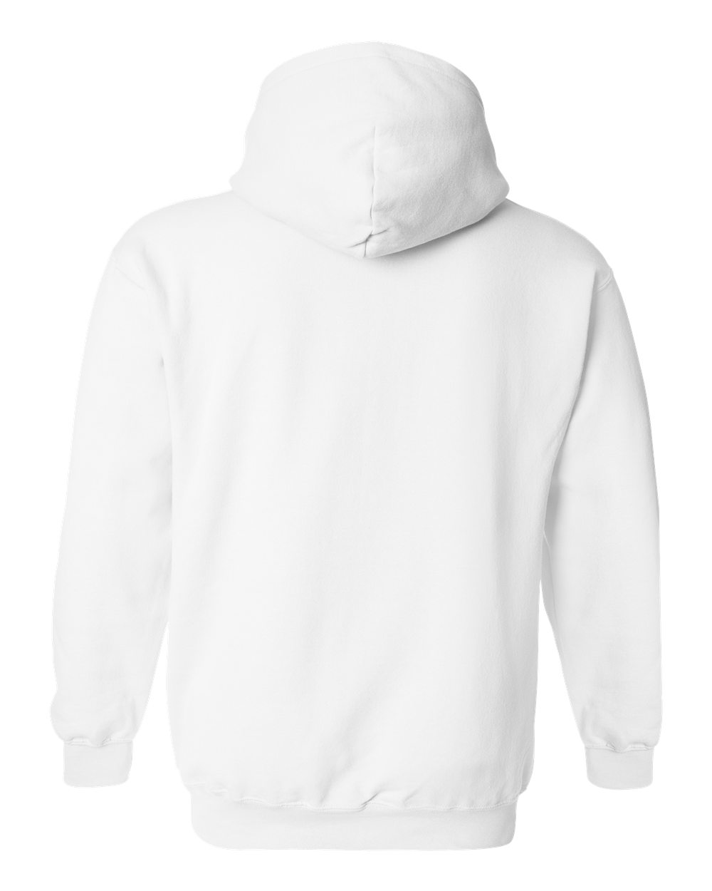 Rear View of White Heavy Blend™ Hooded Sweatshirt - 18500