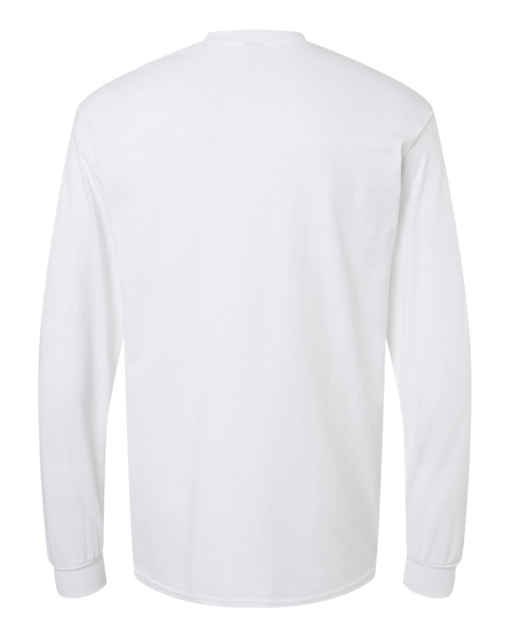 Rear View of White Heavy Cotton™ Long Sleeve T-Shirt - 5400