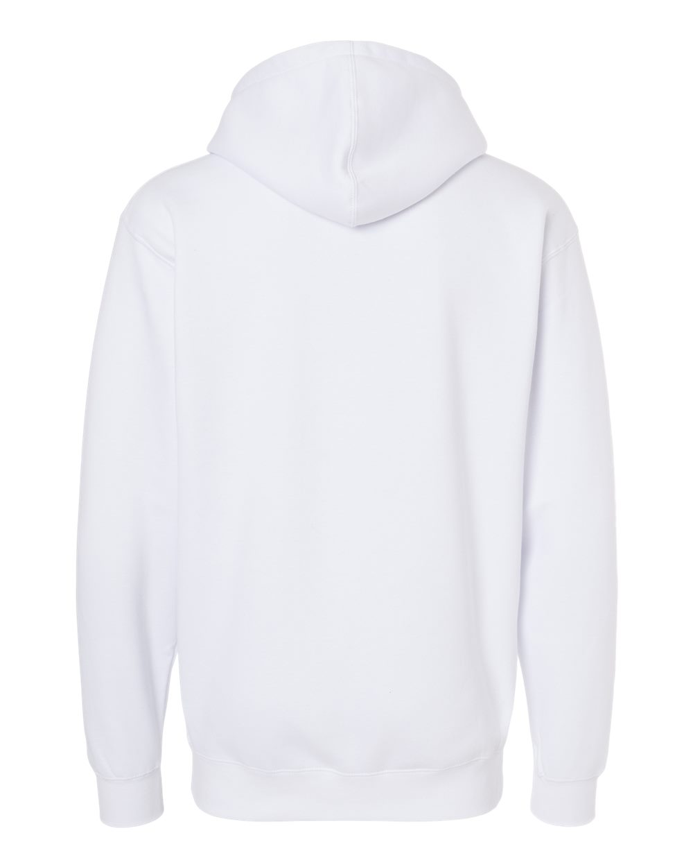 Rear View of White Heavyweight Hooded Sweatshirt - IND4000