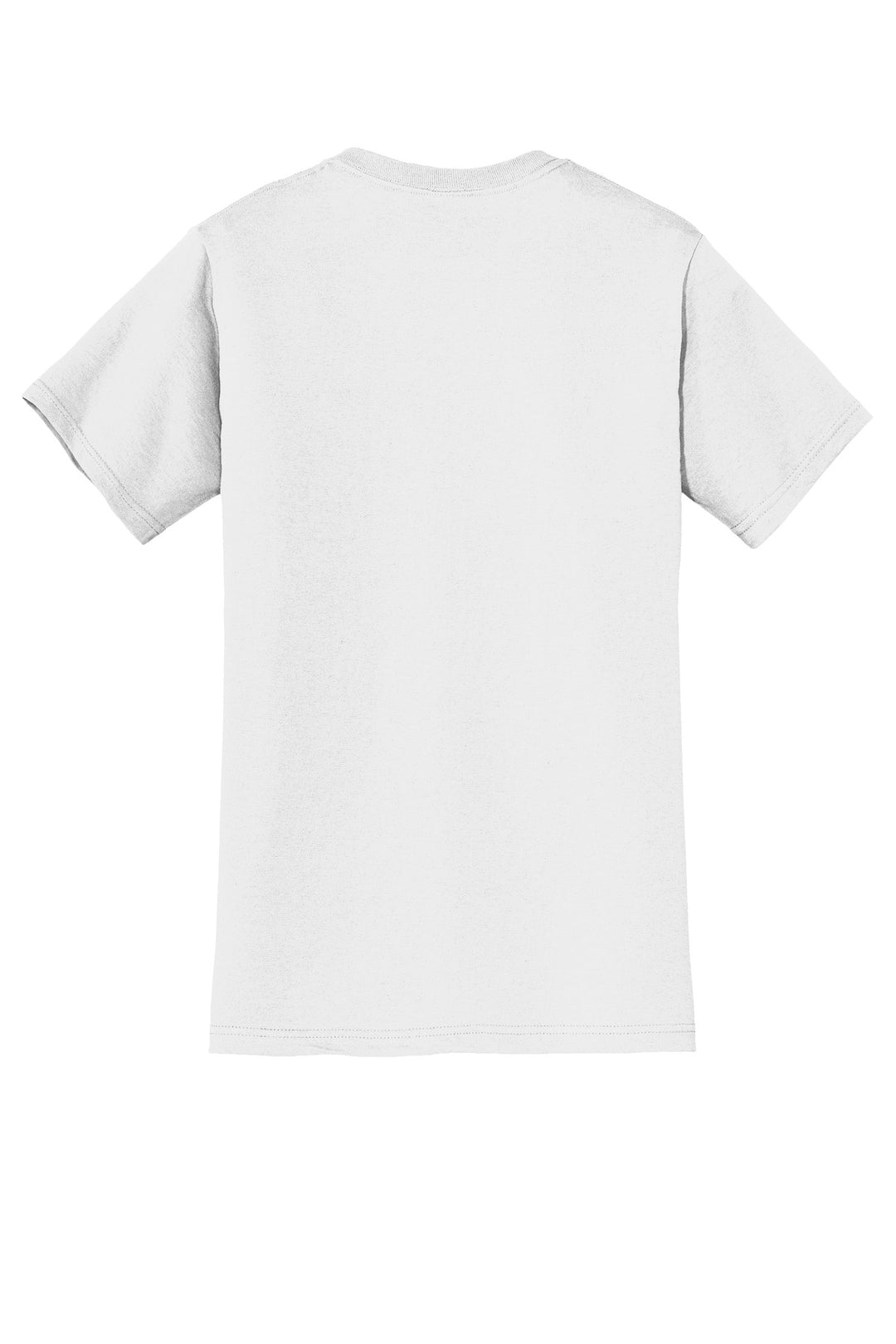 Rear View of White Jerzees - Dri-Power 50/50 Cotton/Poly Pocket T-Shirt. 29MP