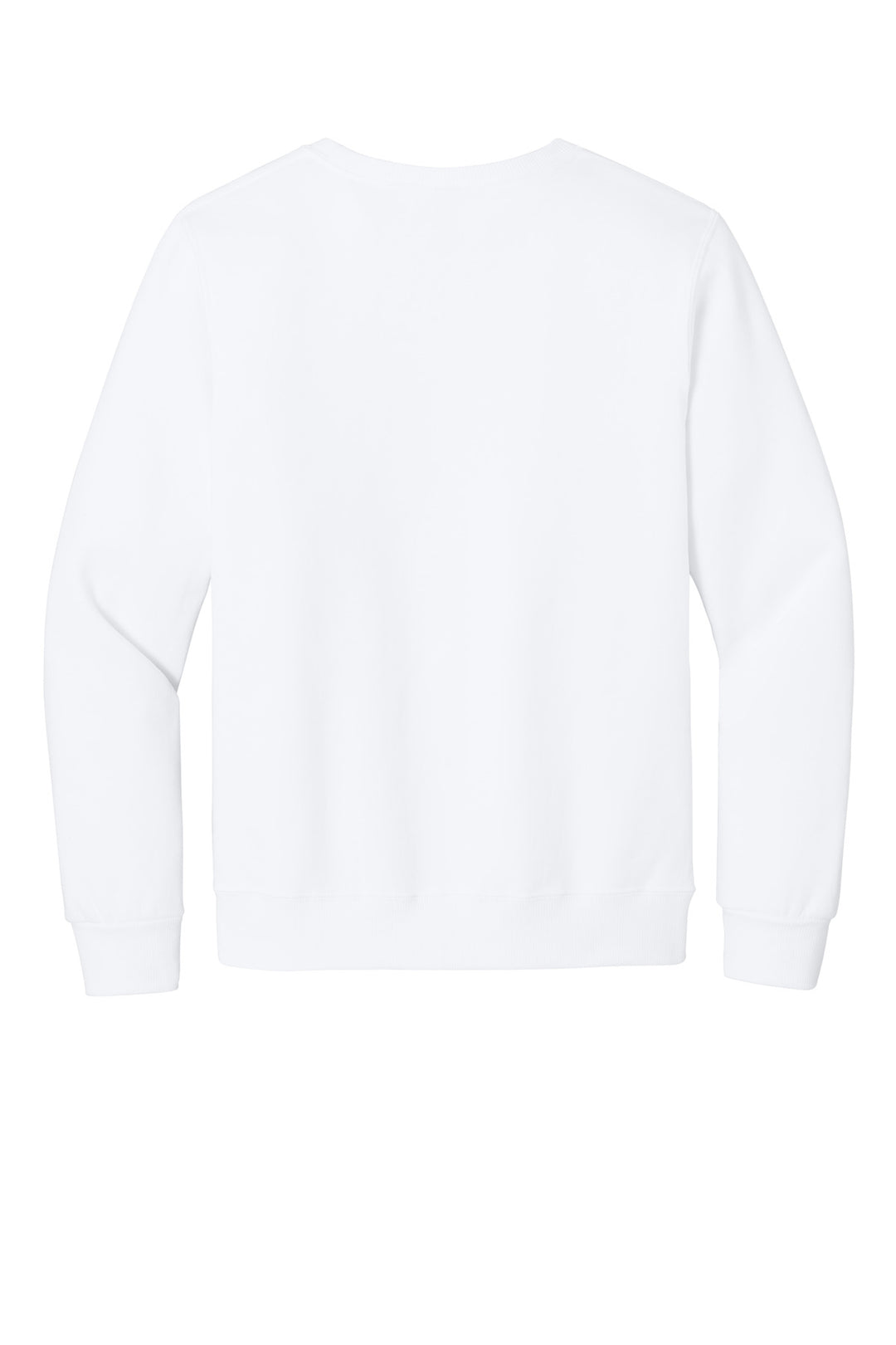Rear View of White Jerzees Eco Premium Blend Crewneck Sweatshirt 701M