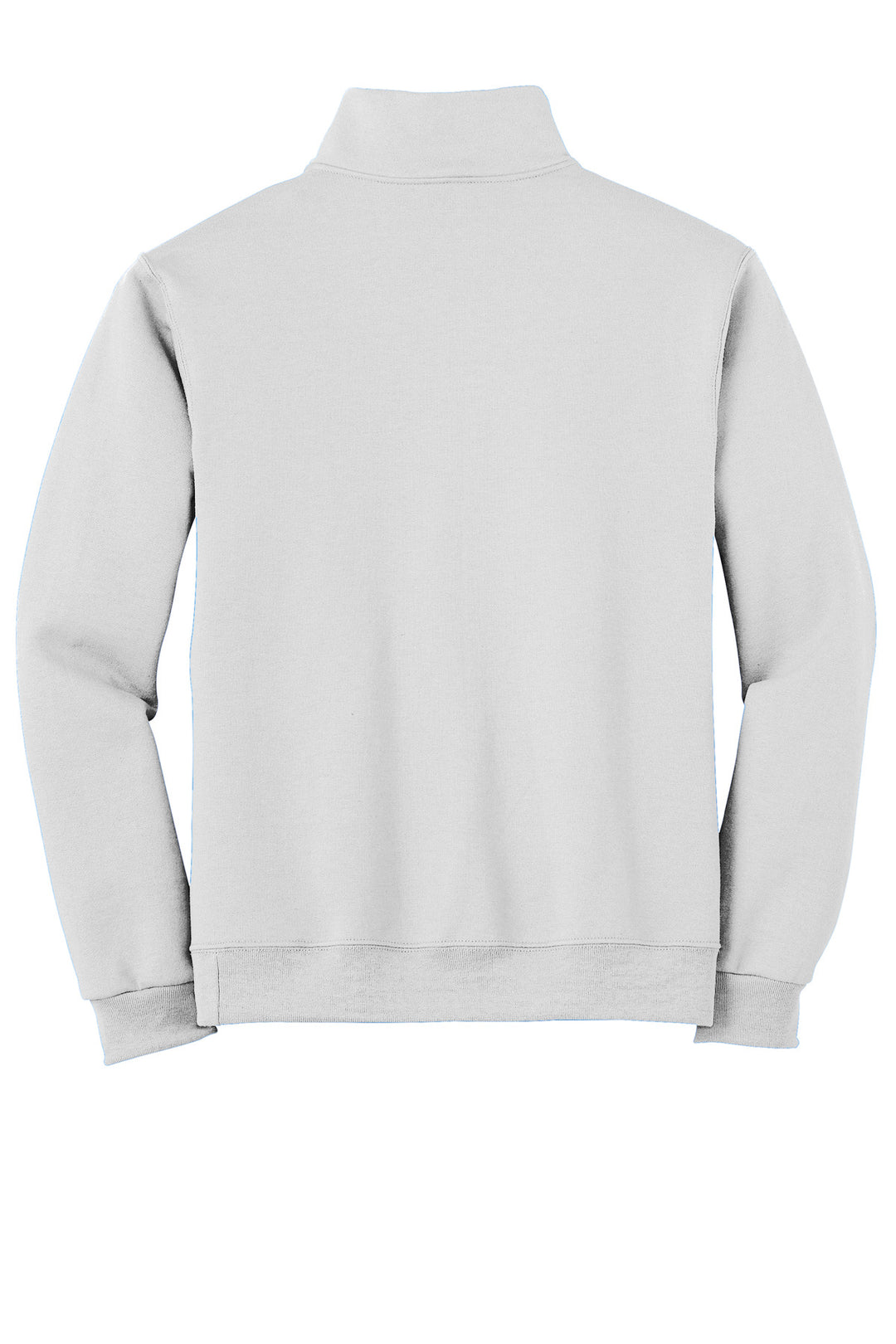 Rear View of White Jerzees - NuBlend 1/4-Zip Cadet Collar Sweatshirt. 995M