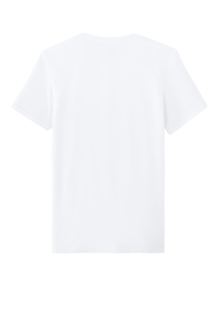 Rear View of White Jerzees Unisex Premium Combed Ring Spun Cotton Tee 570M