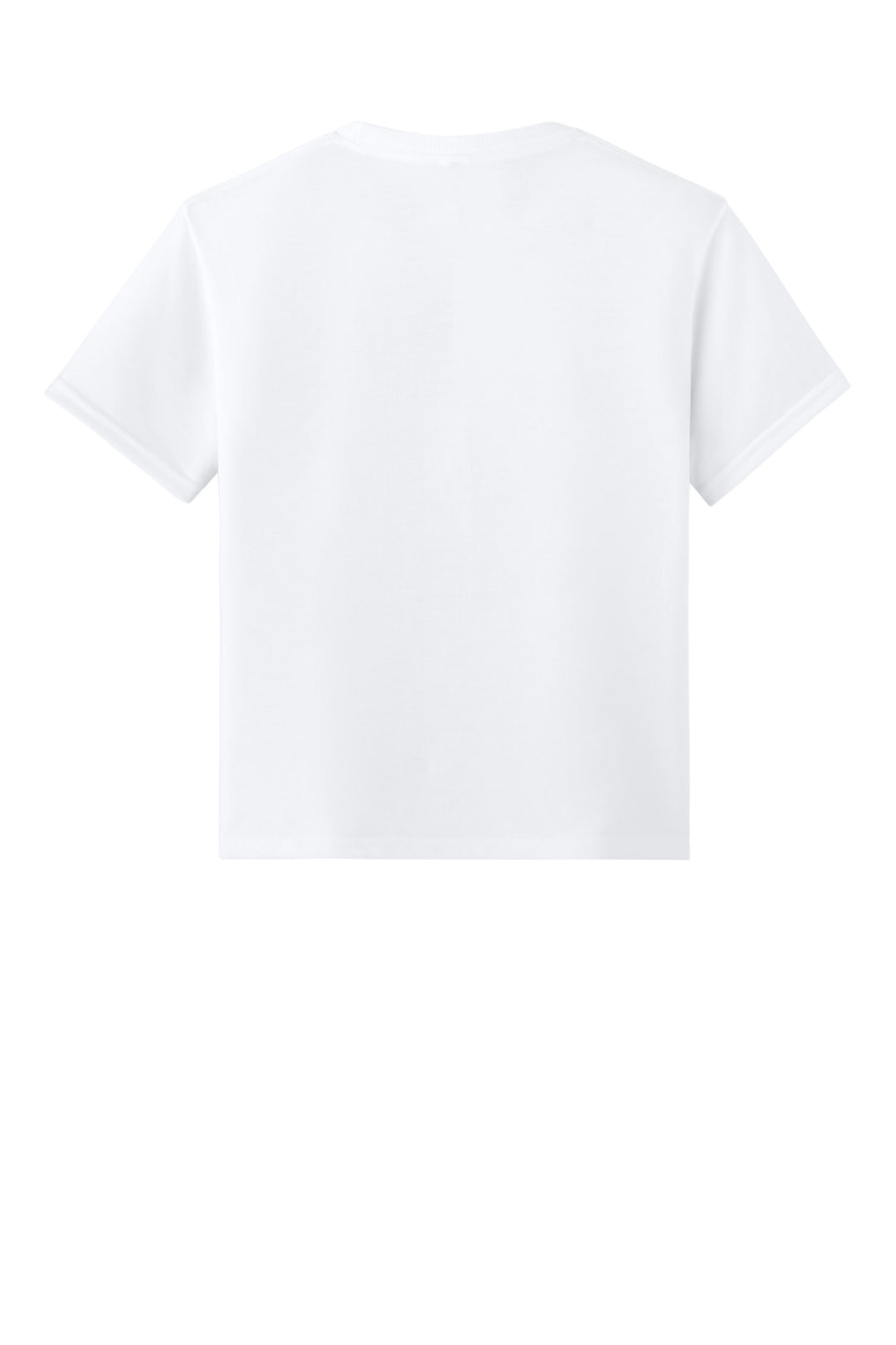 Rear View of White Jerzees Youth Dri-Power 100% Polyester Tee 21B