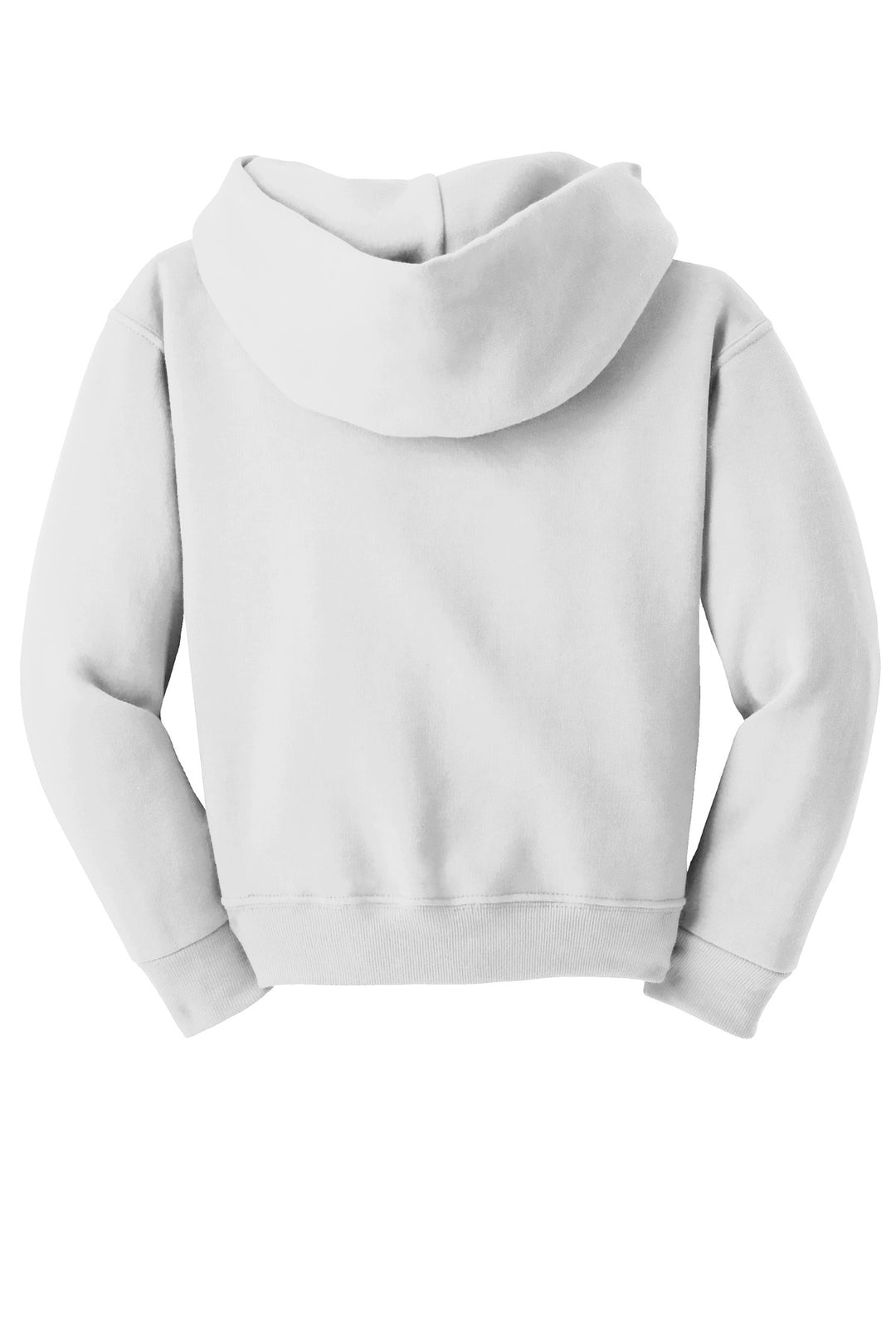 Rear View of White Jerzees - Youth NuBlend Pullover Hooded Sweatshirt. 996Y