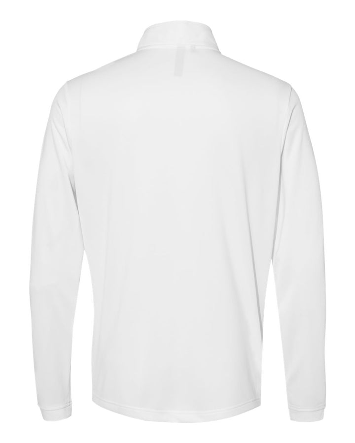 Rear View of White Lightweight Quarter-Zip Pullover - A401
