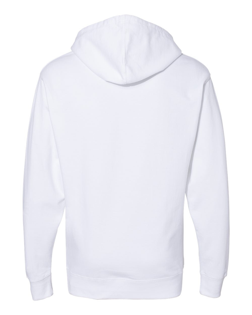 Rear View of White Midweight Hooded Sweatshirt - SS4500