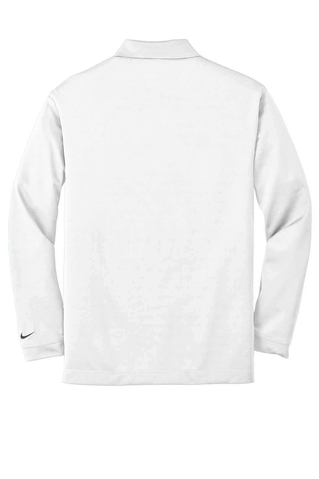 Rear View of White Nike Long Sleeve Dri-FIT Stretch Tech Polo. 466364