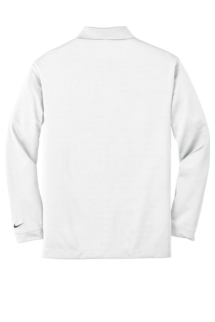 Rear View of White Nike Long Sleeve Dri-FIT Stretch Tech Polo. 466364