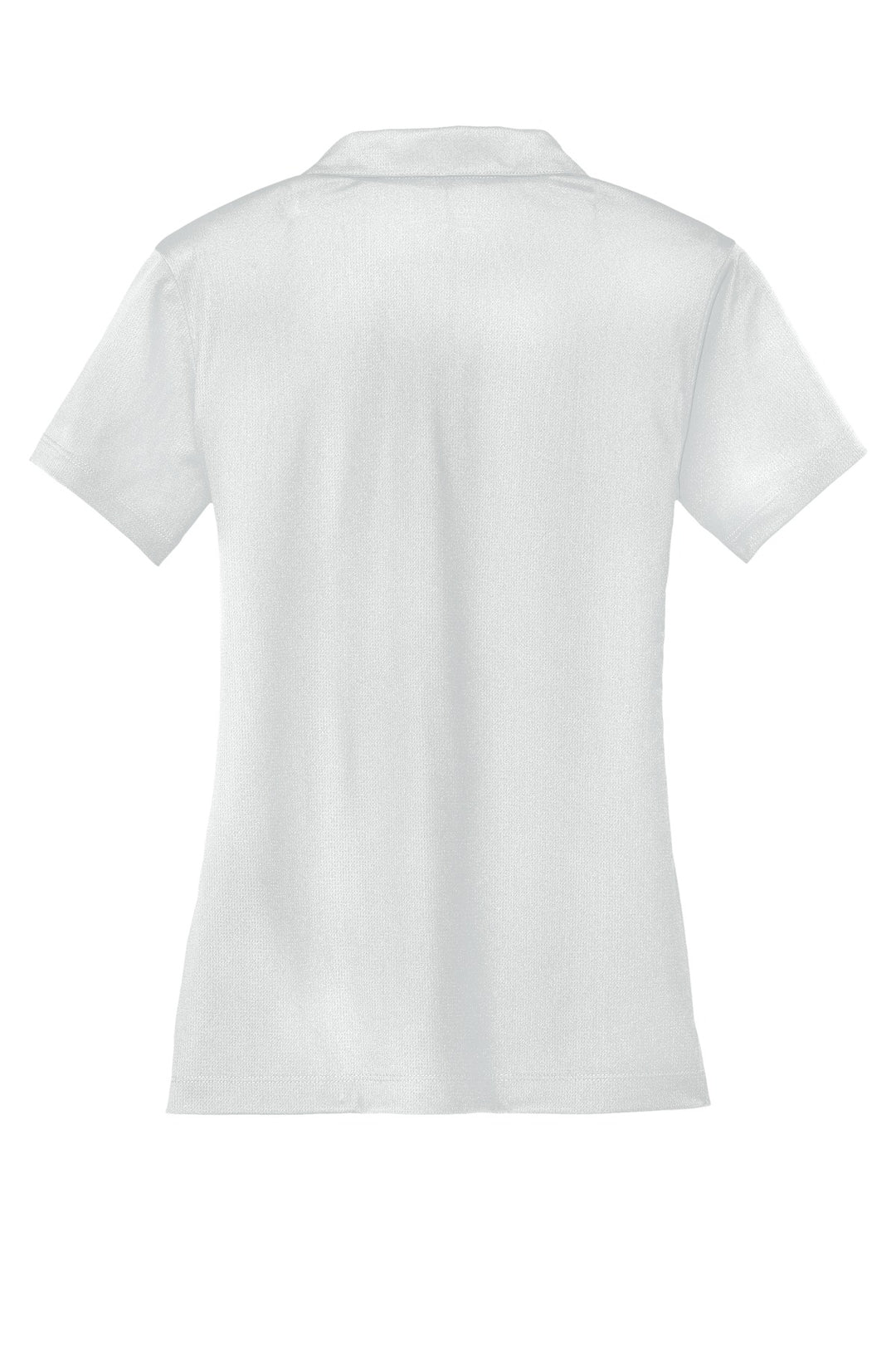Rear View of White Nike Women's Dri-FIT Vertical Mesh Polo. 637165