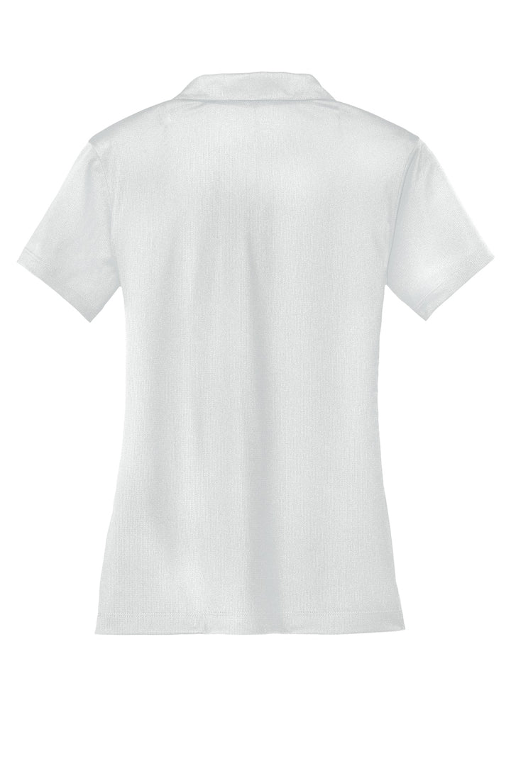 Rear View of White Nike Women's Dri-FIT Vertical Mesh Polo. 637165