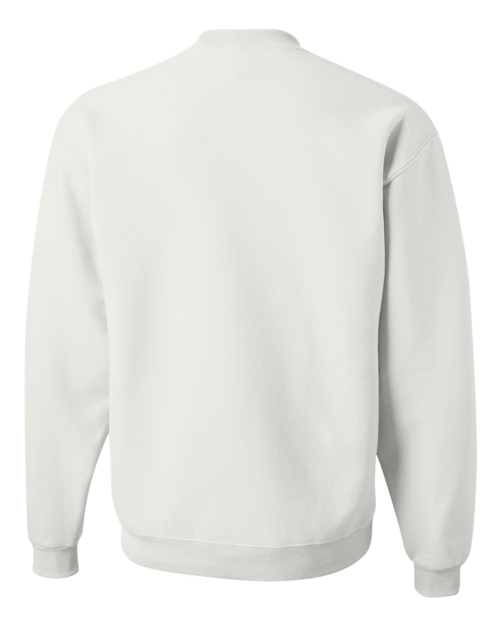 Rear View of White NuBlend® Crewneck Sweatshirt - 562MR