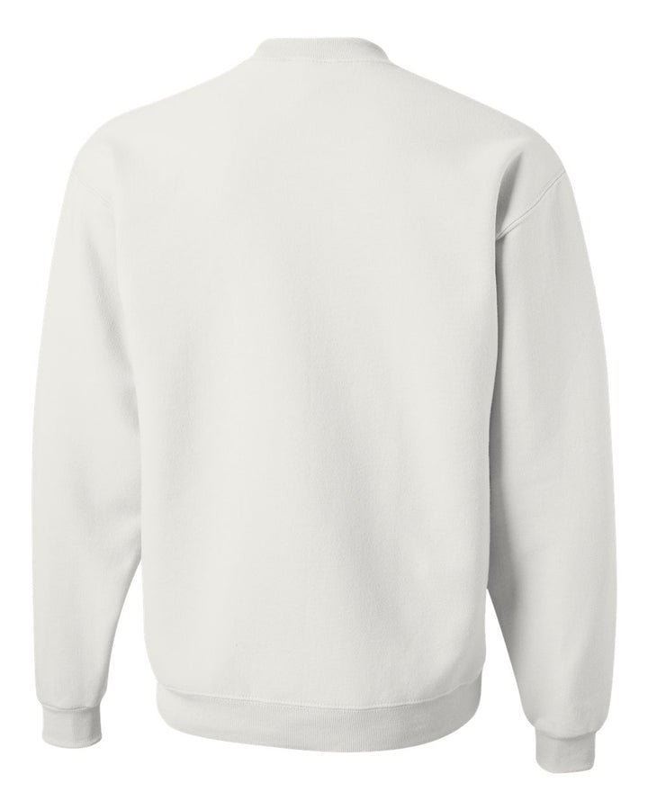 Rear View of White NuBlend® Crewneck Sweatshirt - 562MR