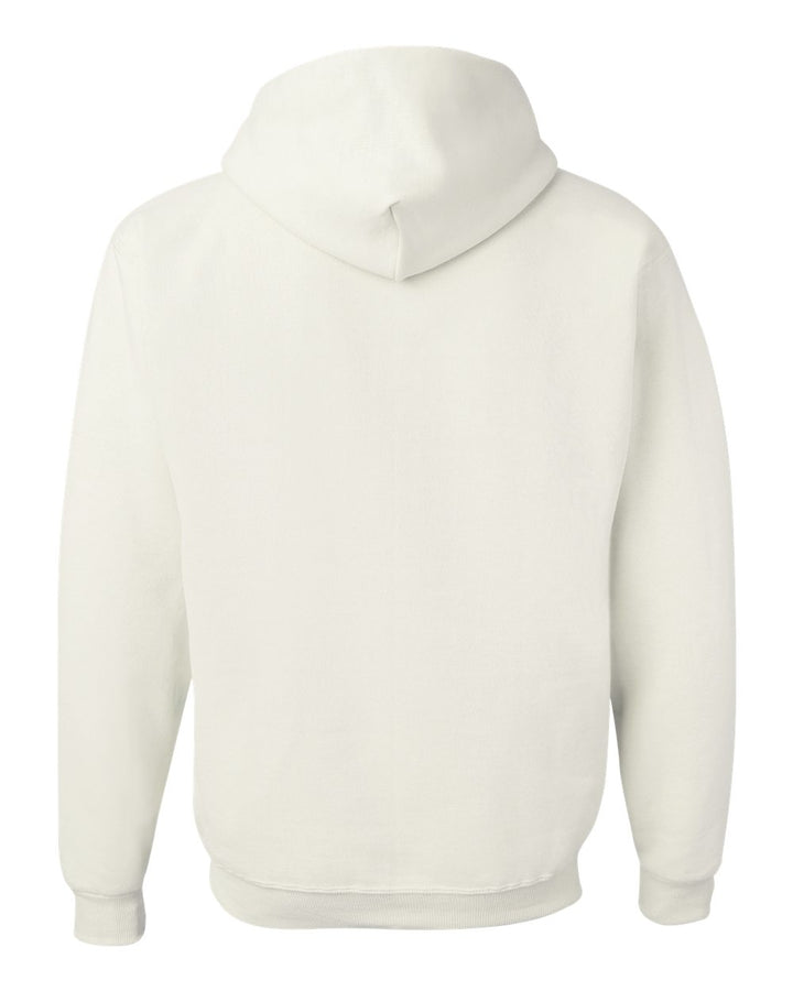 Rear View of White NuBlend® Hooded Sweatshirt - 996MR