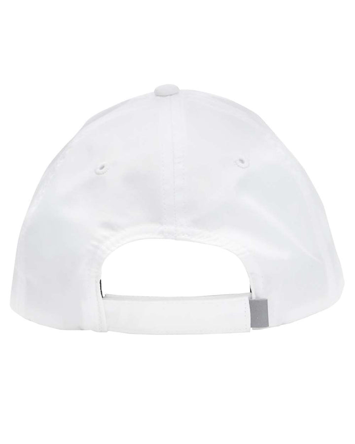 Rear View of White Pitch Performance Cap - CE001