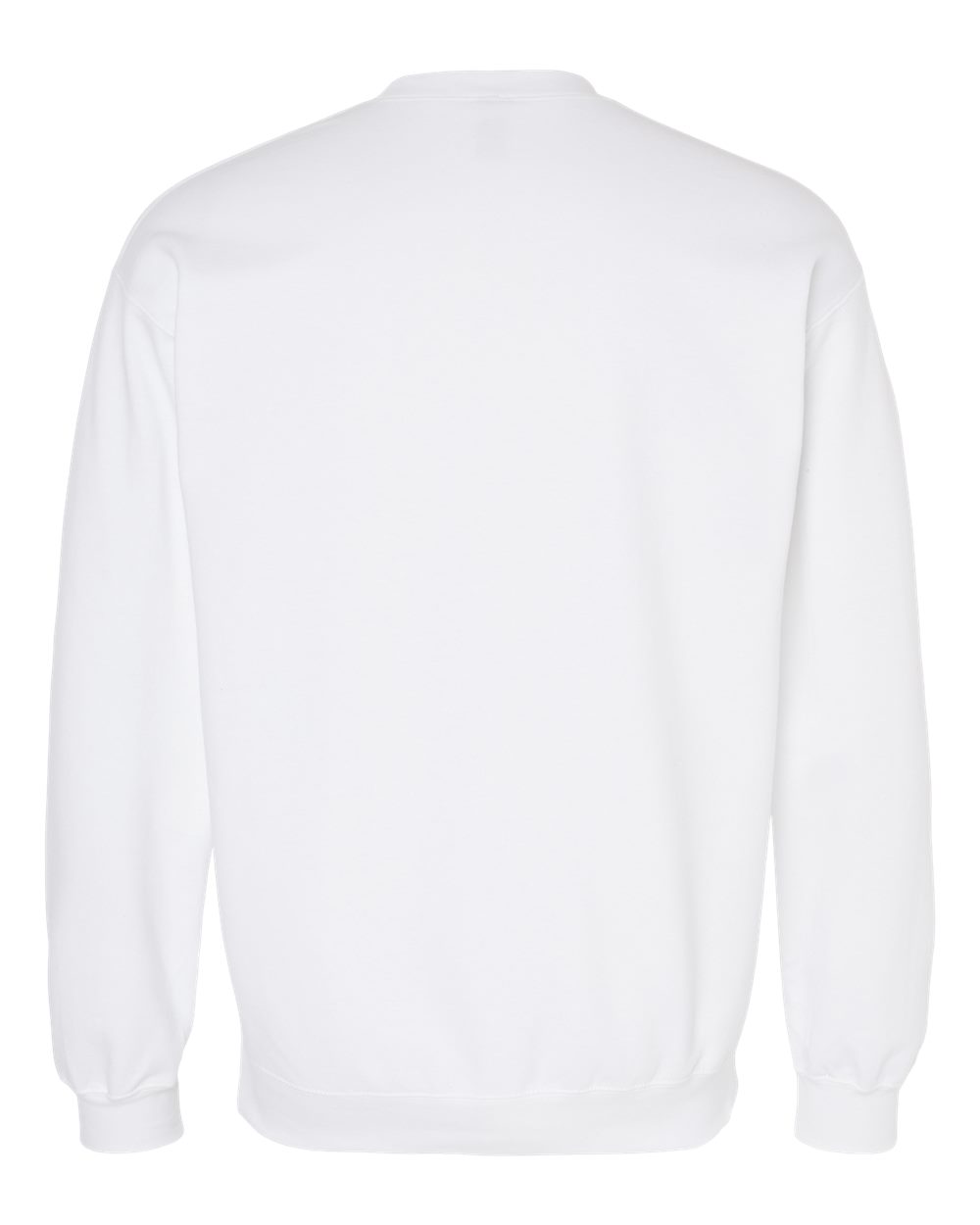 Rear View of White Softstyle® Midweight Crewneck Sweatshirt - SF000