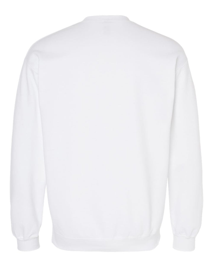 Rear View of White Softstyle® Midweight Crewneck Sweatshirt - SF000