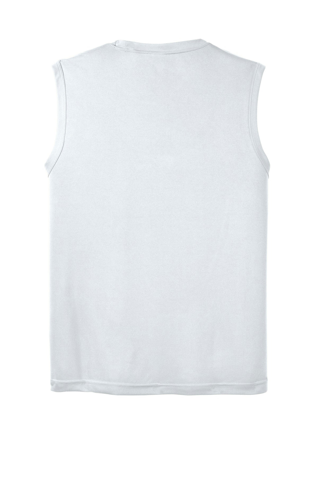 Rear View of White Sport-Tek Sleeveless PosiCharge Competitor Tee. ST352