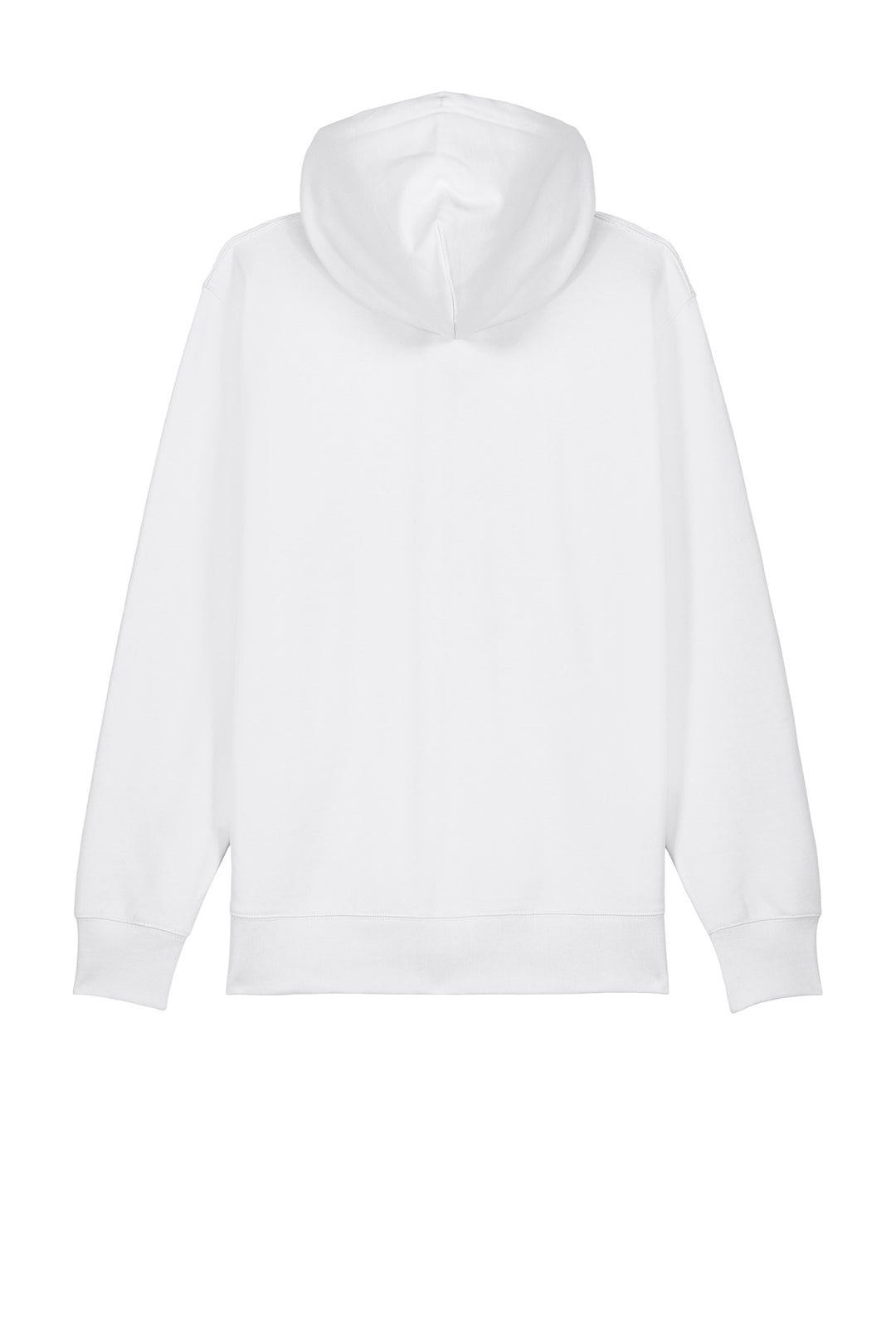 Rear View of White Stanley/Stella Unisex Cultivator 2.0 Full-Zip Hooded Sweatshirt SXU005
