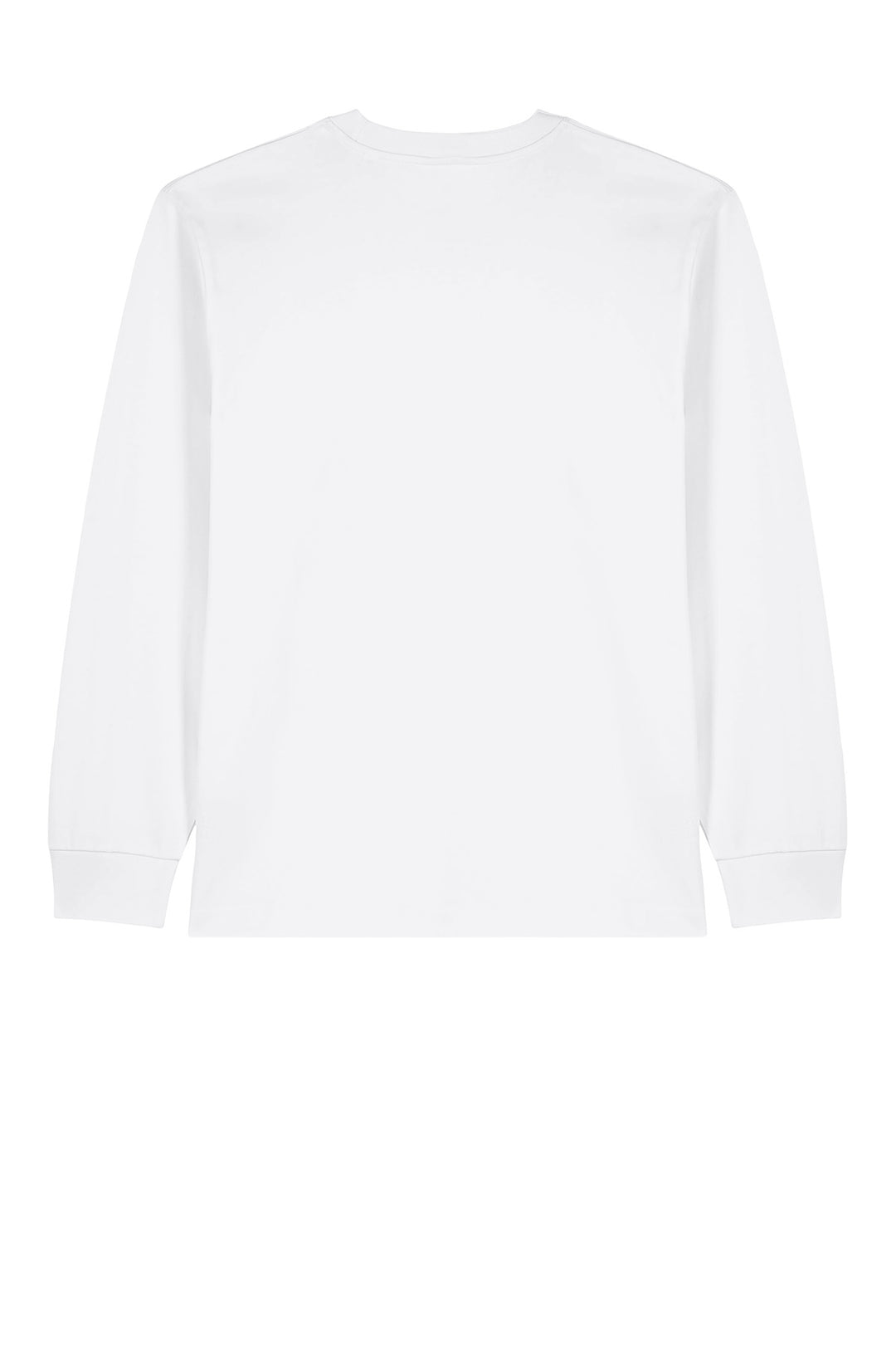 Rear View of White Stanley/Stella Unisex Freestyler Heavyweight Long Sleeve Tee SXU023