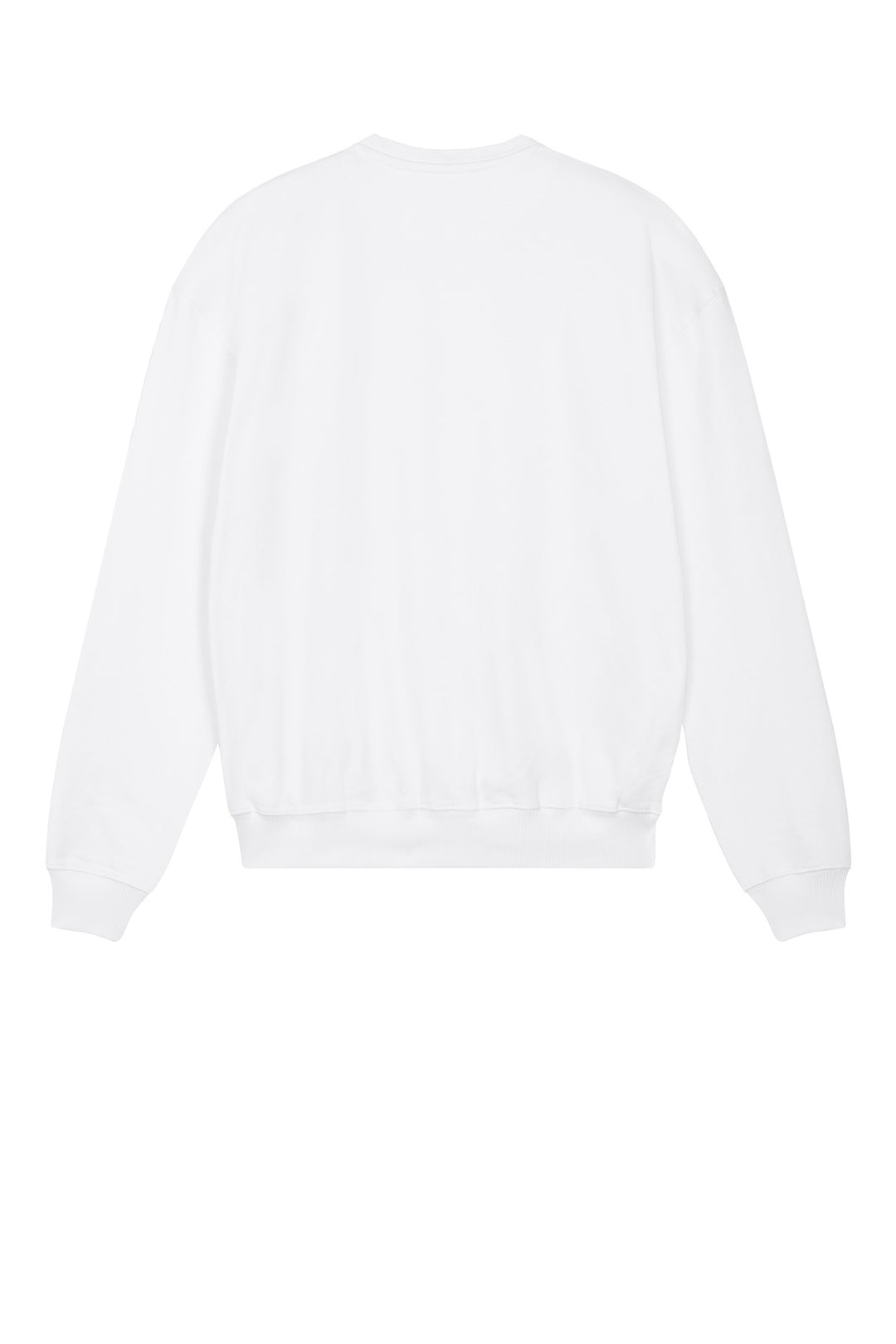 Rear View of White Stanley/Stella Unisex Ledger Dry Crewneck Sweatshirt SXU029