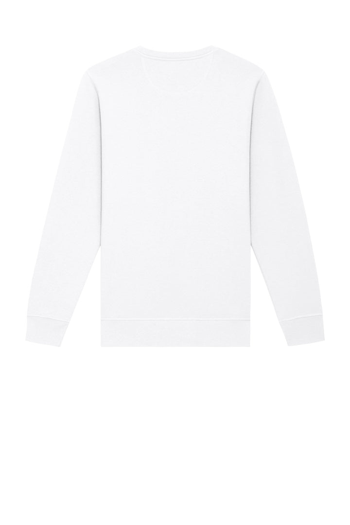 Rear View of White Stanley/Stella Unisex Roller Crewneck Sweatshirt SXU010