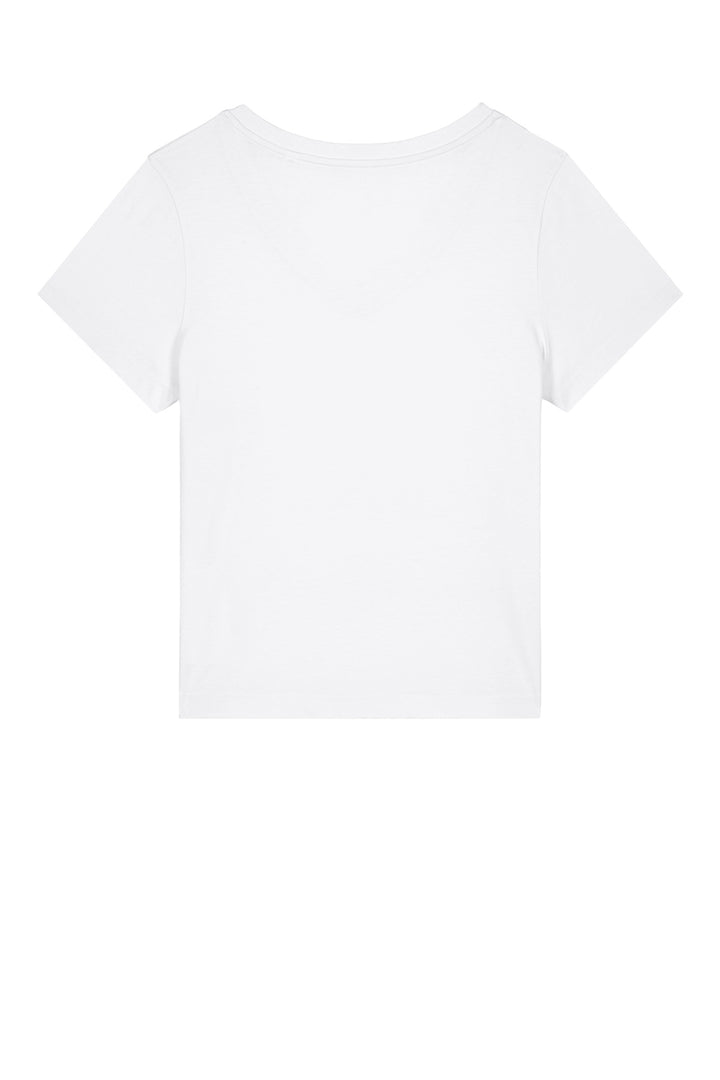 Rear View of White Stanley/Stella Women's Stella Isla V-Neck Tee SXW032