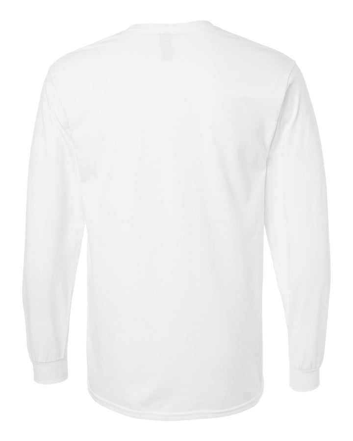 Rear View of White Ultra Cotton® Long Sleeve T-Shirt - 2400