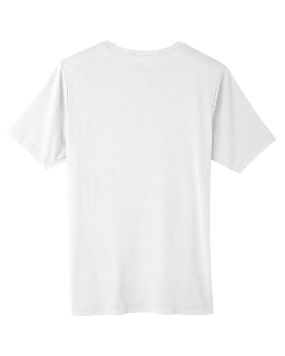 Rear View of White Unisex Fusion ChromaSoft™ Performance T-Shirt - CE111