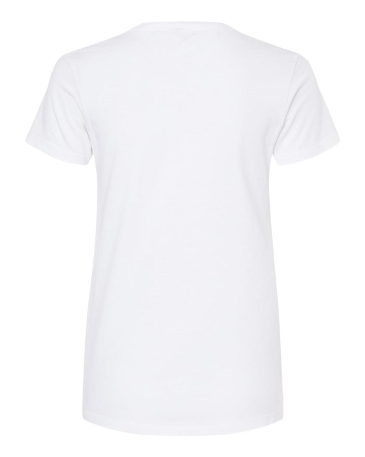 Rear View of White Women's Gold Soft Touch T-Shirt - 4810