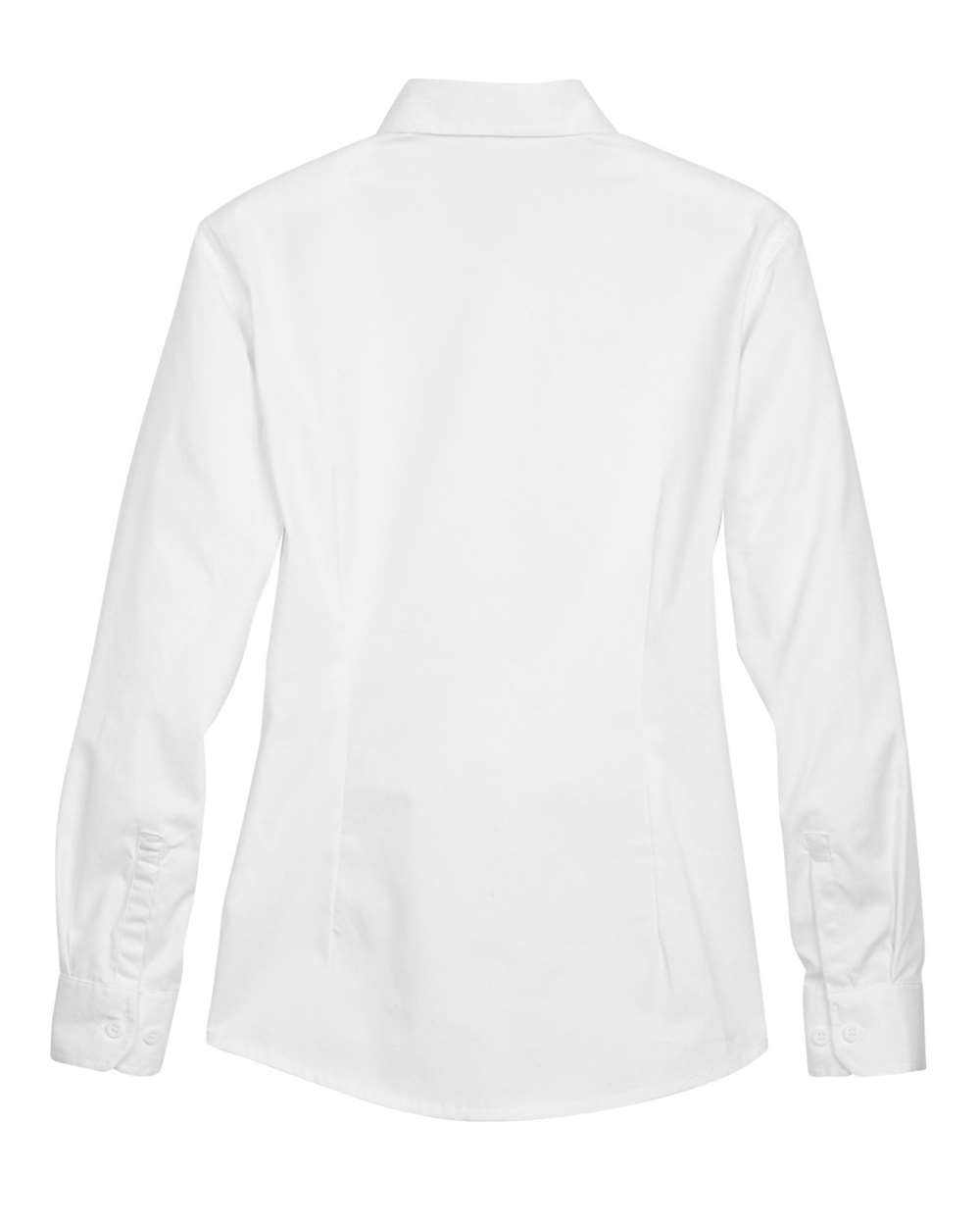 Rear View of White Women's Operate Twill Shirt - 78193