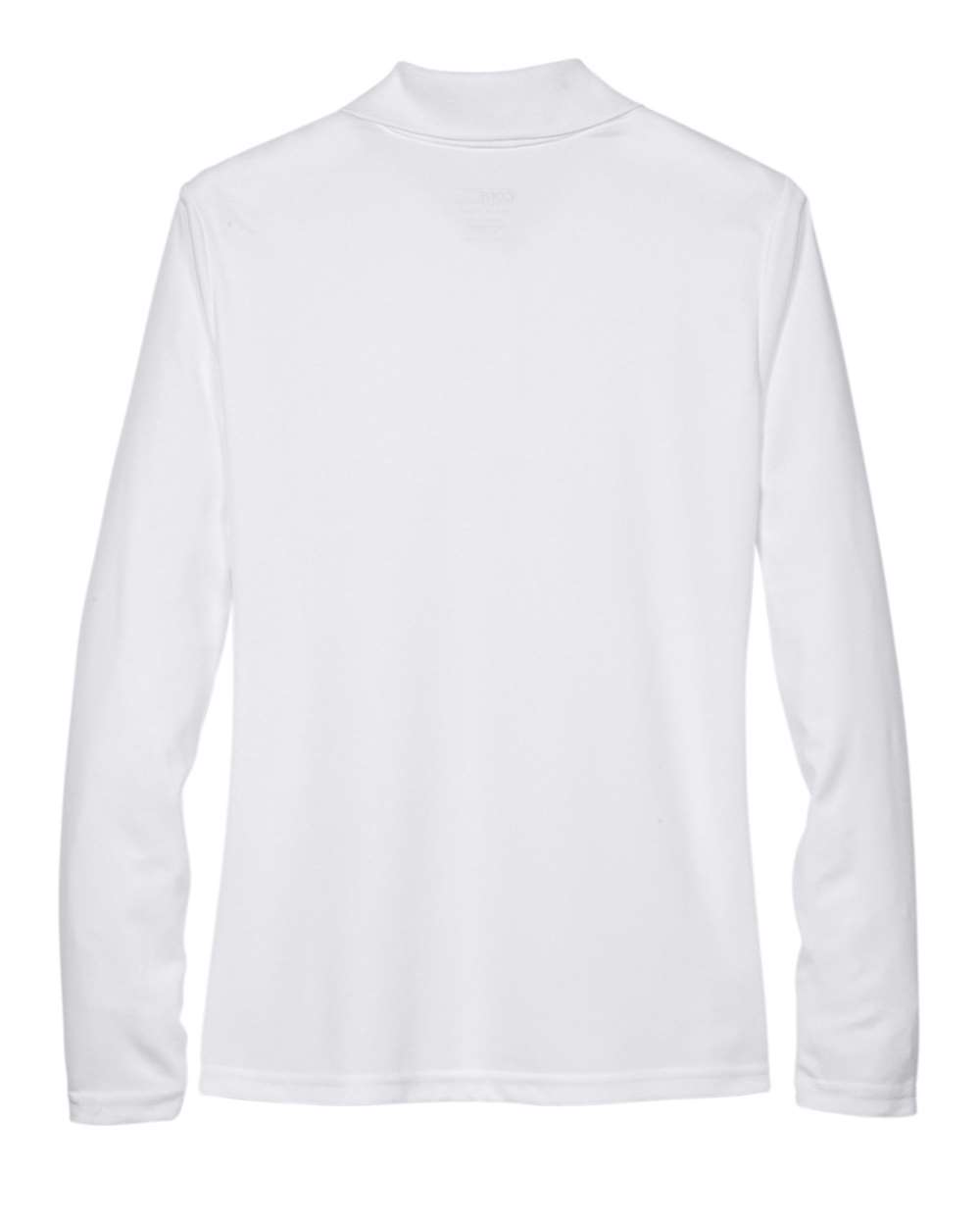 Rear View of White Women's Pinnacle Performance Long Sleeve Piqué Polo - 78192