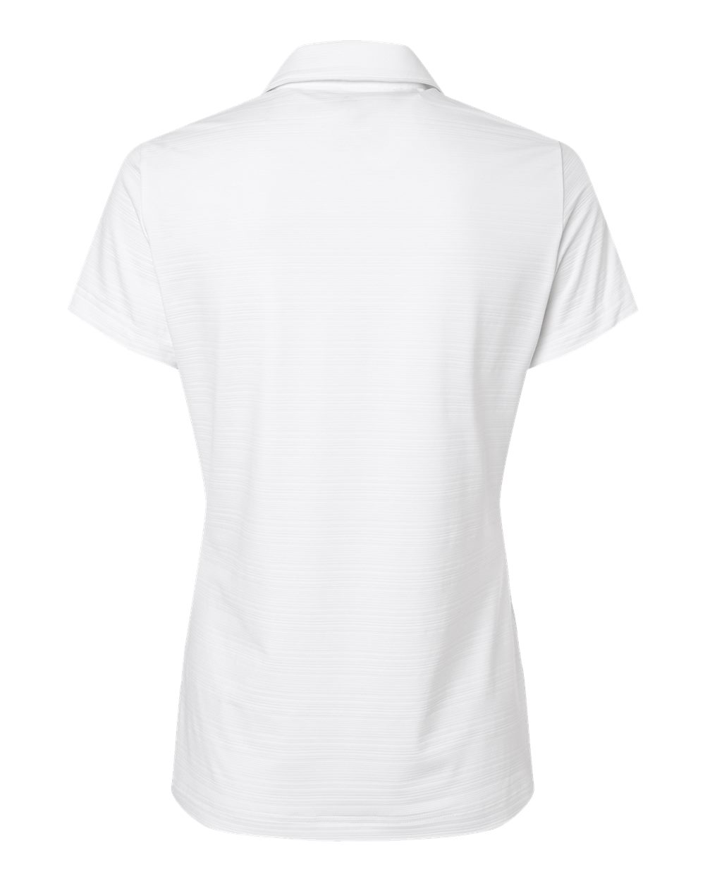 Rear View of White Women's Textured Stripe Polo - A707