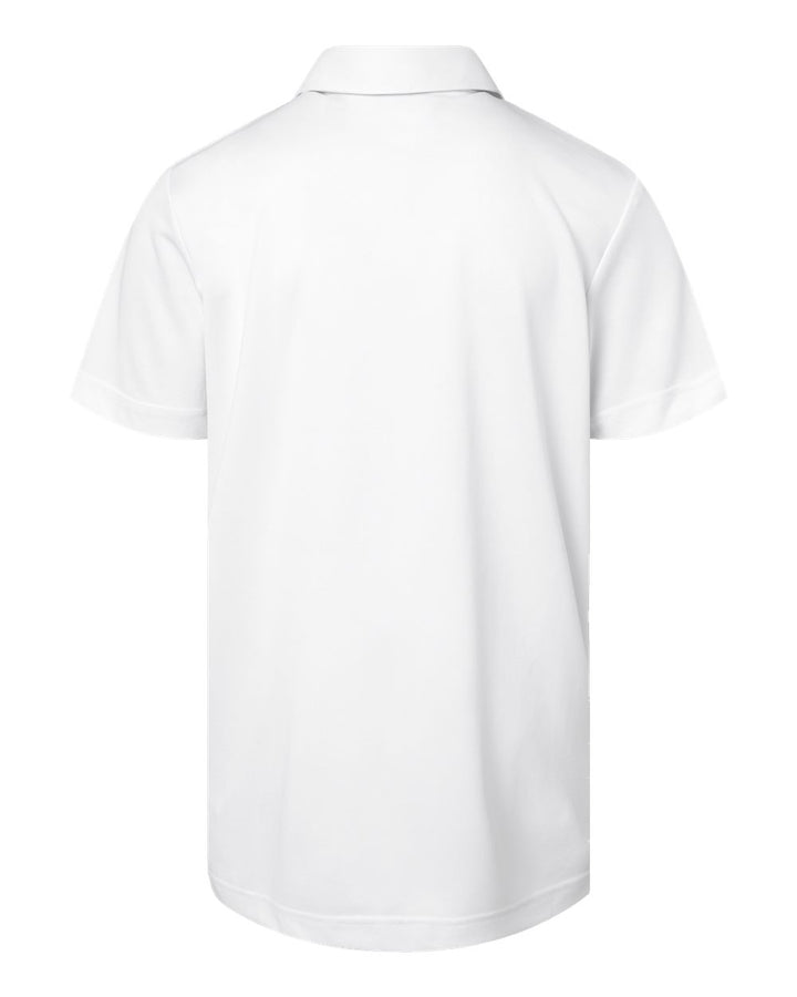 Rear View of White Youth Performance Polo - A4000