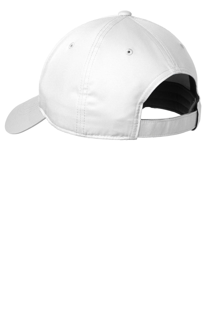 Rear View of White/Black Nike Dri-FIT Swoosh Front Cap. 548533