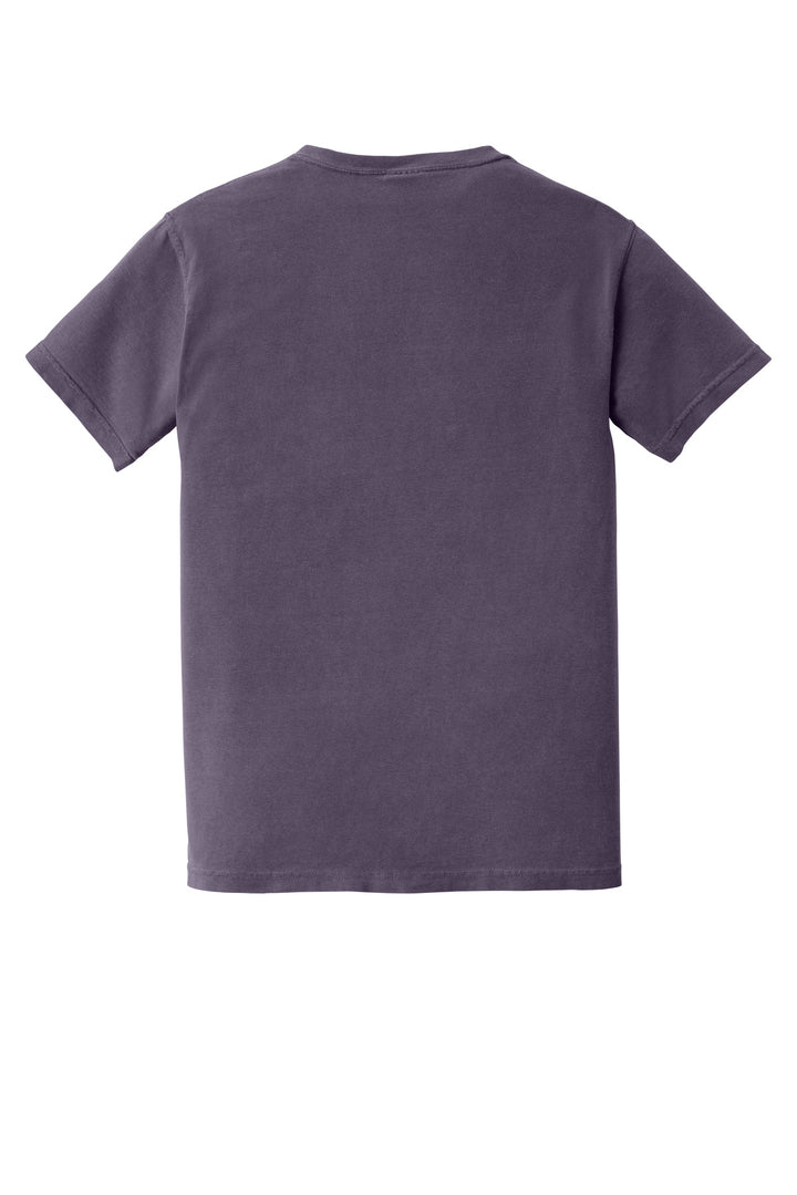 Rear View of Wine COMFORT COLORS Heavyweight Ring Spun Pocket Tee. 6030