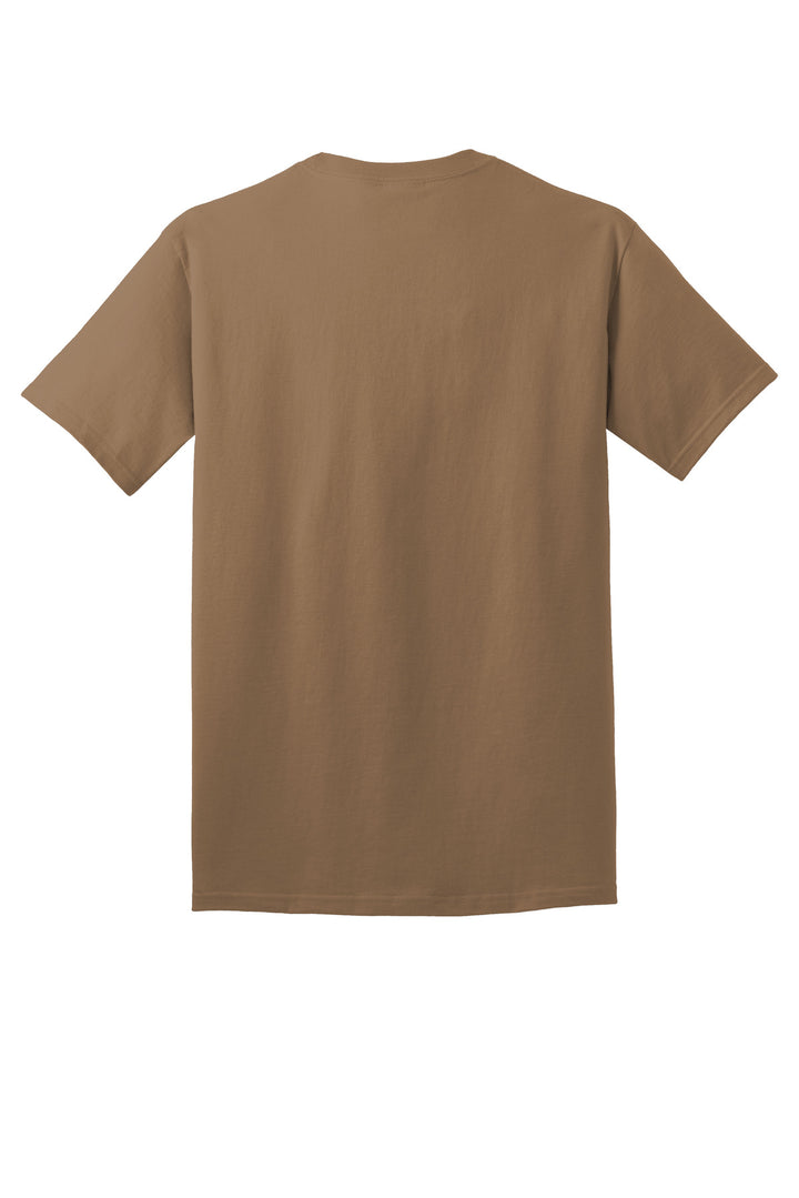 Rear View of Woodland Brown Port & Company - Core Cotton Tee. PC54