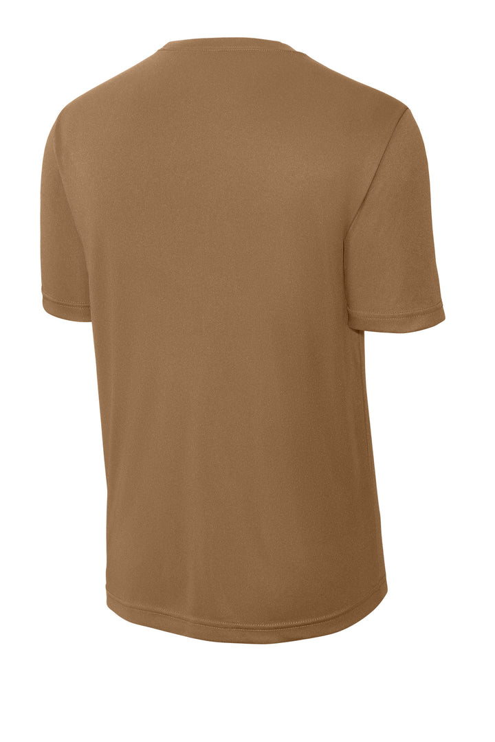 Rear View of Woodland Brown Sport-Tek PosiCharge Competitor Tee. ST350