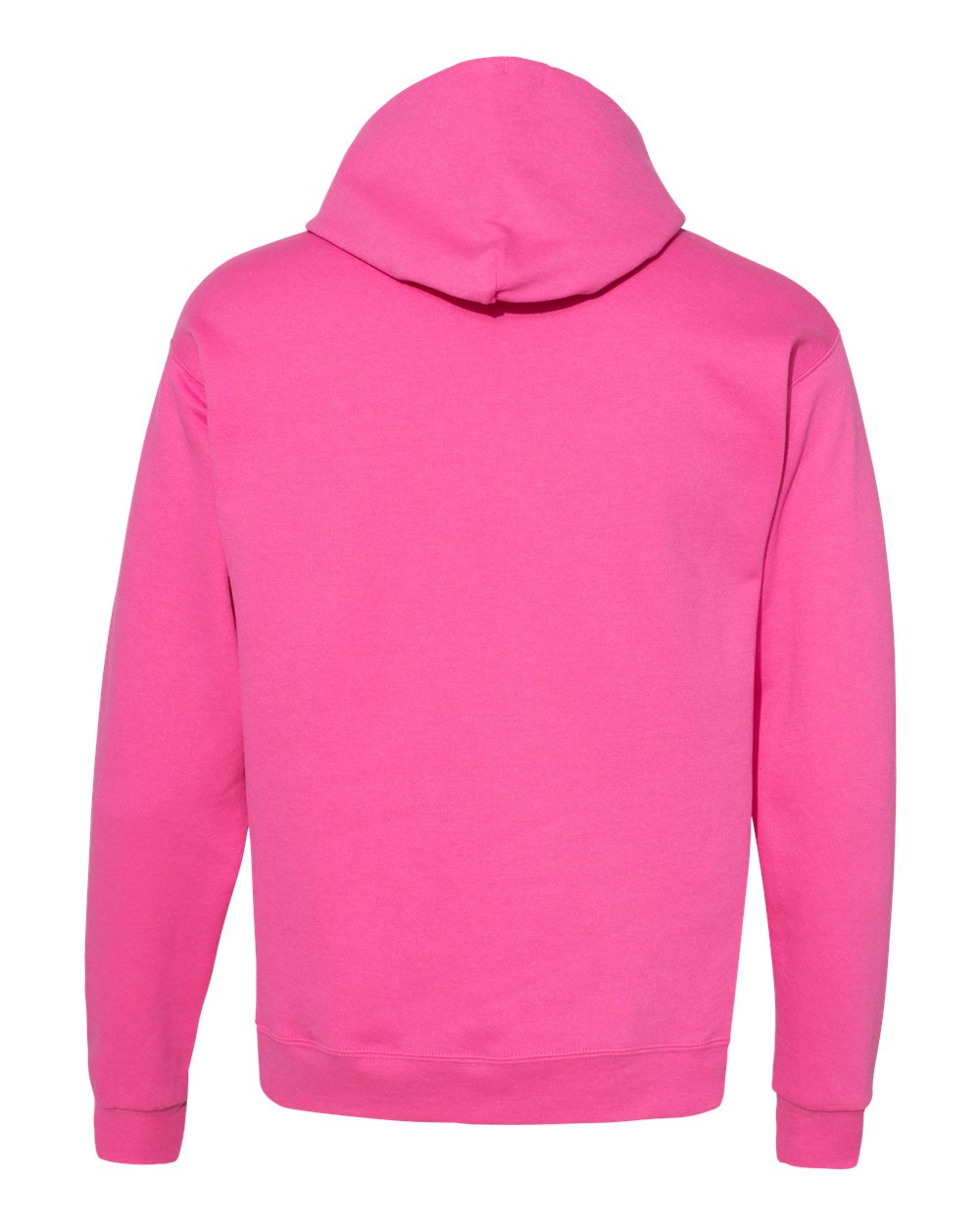 Rear View of Wow Pink Ecosmart® Hooded Sweatshirt - P170