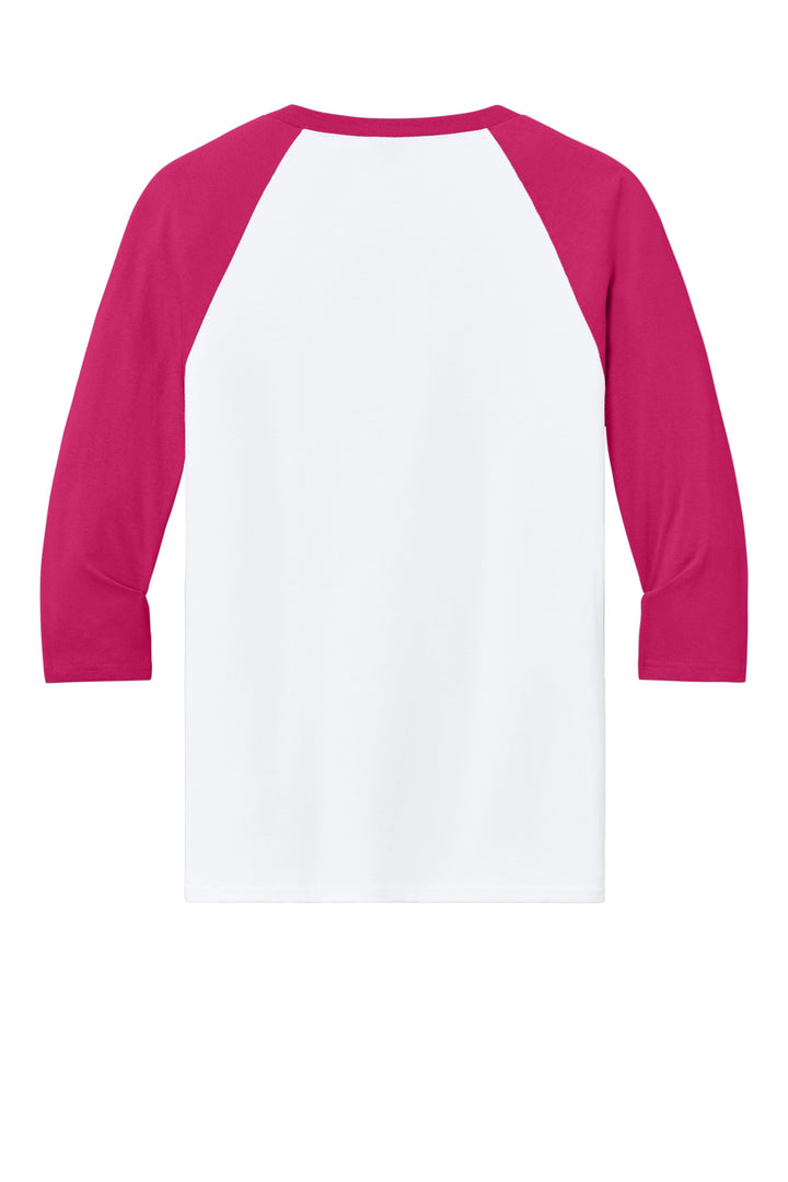 Rear View of WTrmHelicn Gildan Heavy Cotton 3/4-Sleeve Raglan T-Shirt. 5700