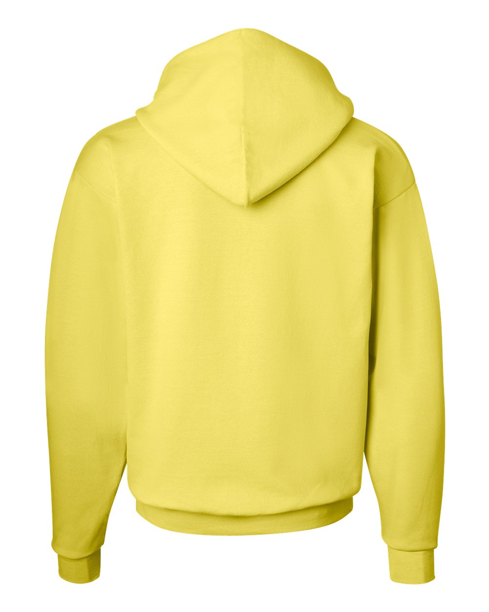 Rear View of Yellow Ecosmart® Hooded Sweatshirt - P170