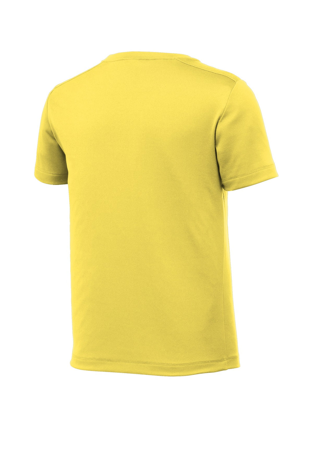 Rear View of Yellow Sport-Tek Youth Posi-UV Pro Tee. YST420