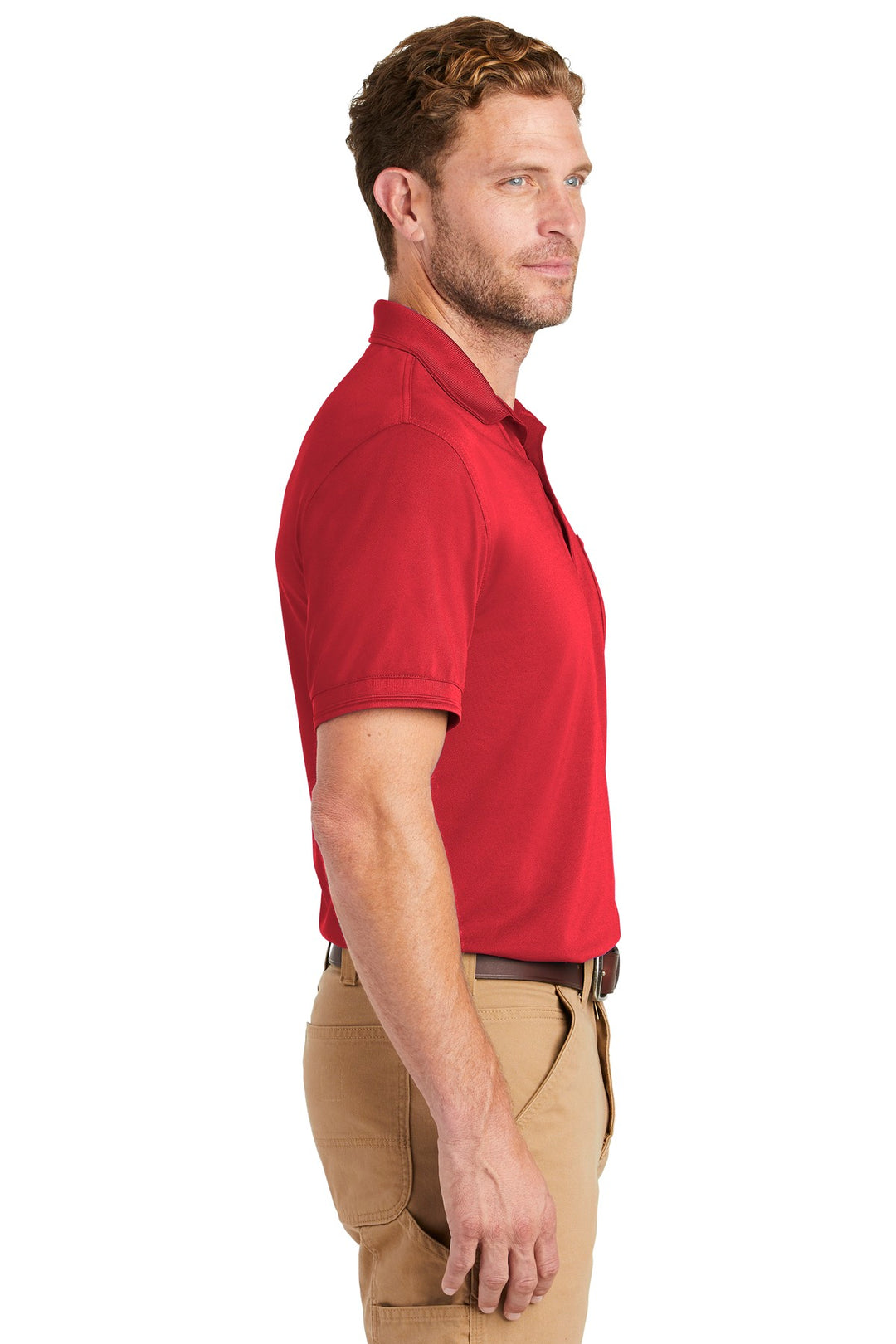 Red CornerStone Industrial Snag-Proof Pique Pocket Polo. CS4020P
