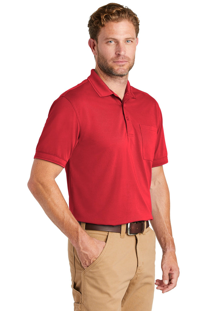 Red CornerStone Industrial Snag-Proof Pique Pocket Polo. CS4020P